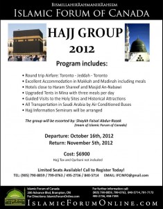 Hajj 2012 with Islamic Forum of Canada